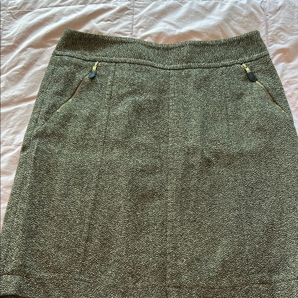 Ann Taylor Green Mini Pencil Skirt for Work